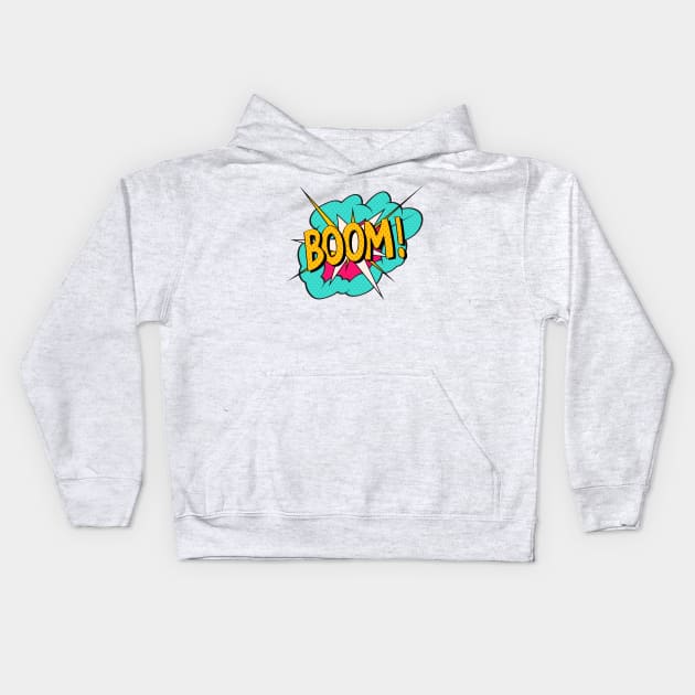 Boom - Comic Style Kids Hoodie by LR_Collections